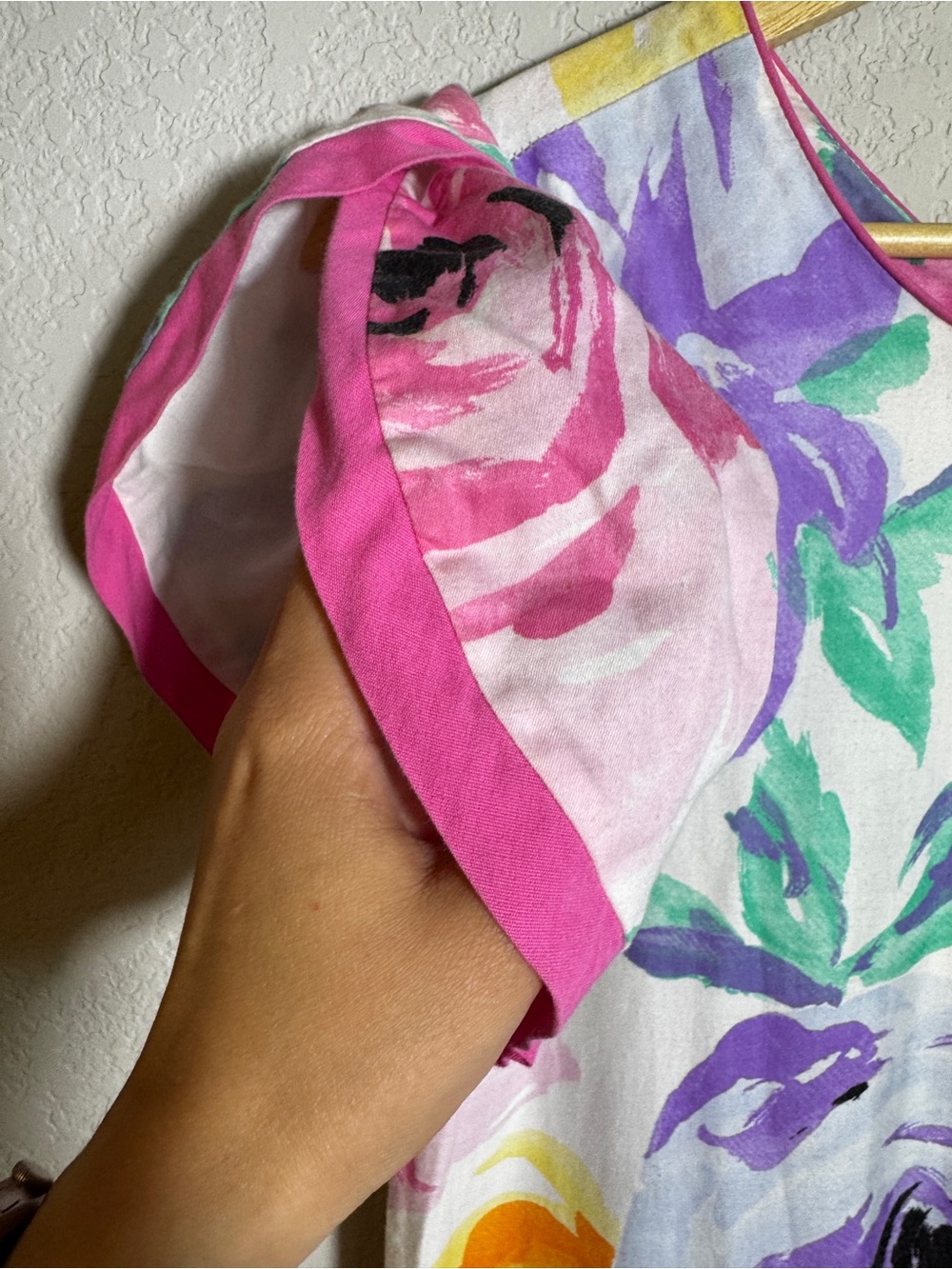 Vintage 80s 90s Picture Me Dress Floral Puff Sleeve Tiered Ruffle Bow Cottagecor - Picture 4 of 5